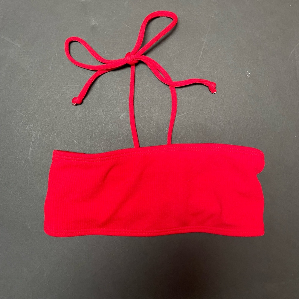 Red Halter Bikini Top
